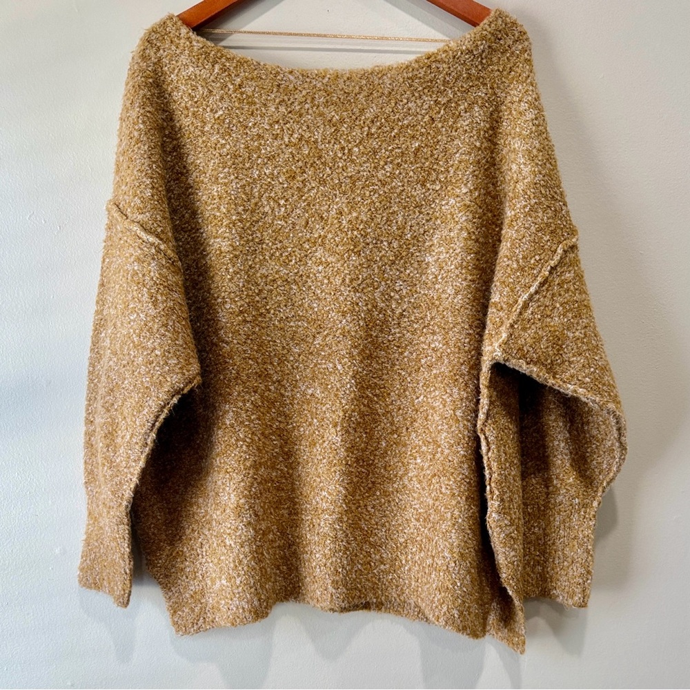 Free People Moira Honeycomb Wool Blend Sweater Slouchy Oversized Tunic Sz Small - Picture 5 of 13